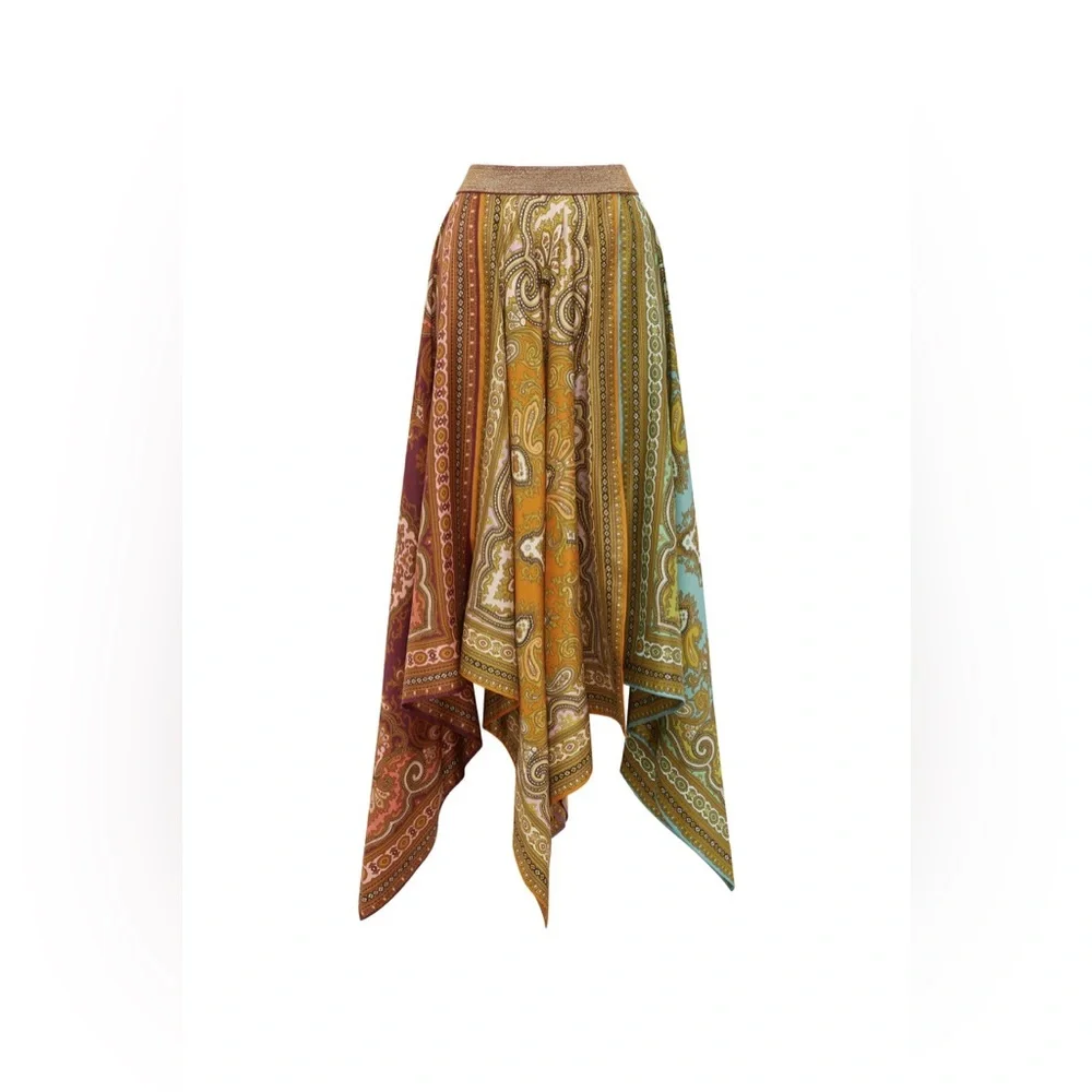 Alemais Clemenza Spliced Scarf Silk Skirt $590 New without tag - Picture 5 of 9